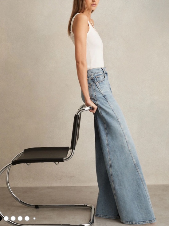 REISS Sold-Out Fern Twist Seam Barrel Flare Jeans Sz 26 NWT $300!! - Picture 9 of 9